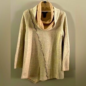 Ali Miles Asymmetrical Unique Cowl/Turtleneck Pullover M